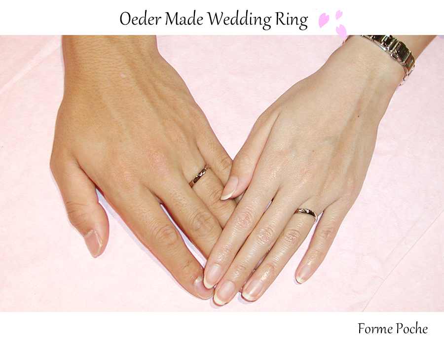 hi170511w1070 オーダーメイドの結婚指輪 桜と音符 合わせ模様