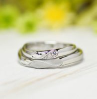 イニシャルハートはダイヤとつや消しでシェアした結婚指輪