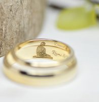 鎌倉の大仏思い出の場所を彫刻した結婚指輪