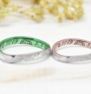 フォルムポッシュ ペットのデザインの結婚指輪 作品集_ハリネズミ＿w1281