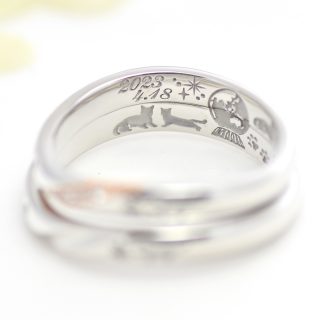 フォルムポッシュオーダーメイド結婚指輪作品＿08猫と地球儀の結婚指輪