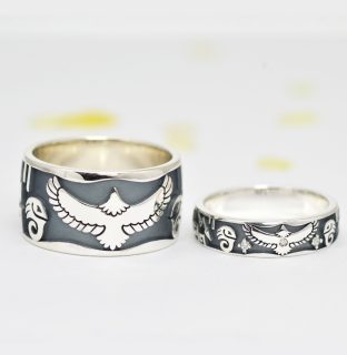 フォルムポッシュオーダーメイド結婚指輪作品＿02_インディアンジュエリーの結婚指輪
