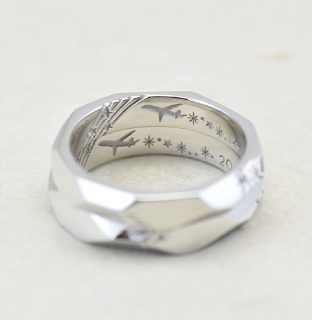 フォルムポッシュオーダーメイド結婚指輪作品＿04_虹と飛行機