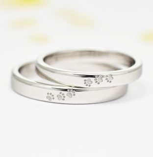 フォルムポッシュオーダーメイド結婚指輪作品＿07猫の足跡の結婚指輪